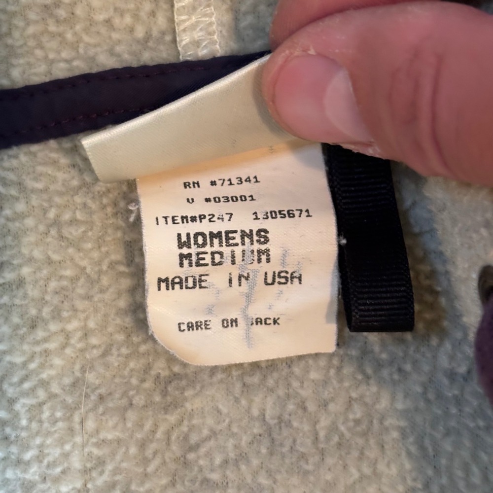 LL Bean Vintage Fleece Hoodie Quarter Zip Oatmeal Cream Womens Medium P247 USA - Picture 5 of 6